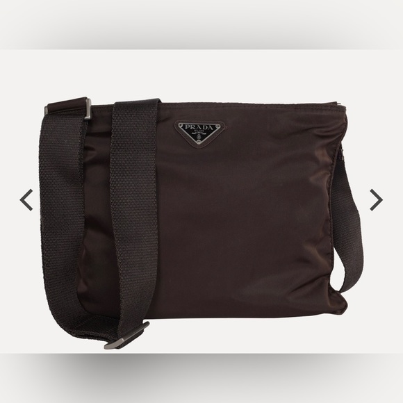 Prada Brown Nylon & Leather Crossbody Bag